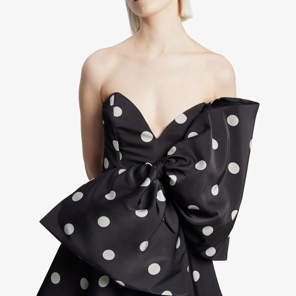 BARDOT Byrdie Black Spot Bow Mini Dress Statement Party Cocktail Size AU/L US/8 - Picture 3 of 13